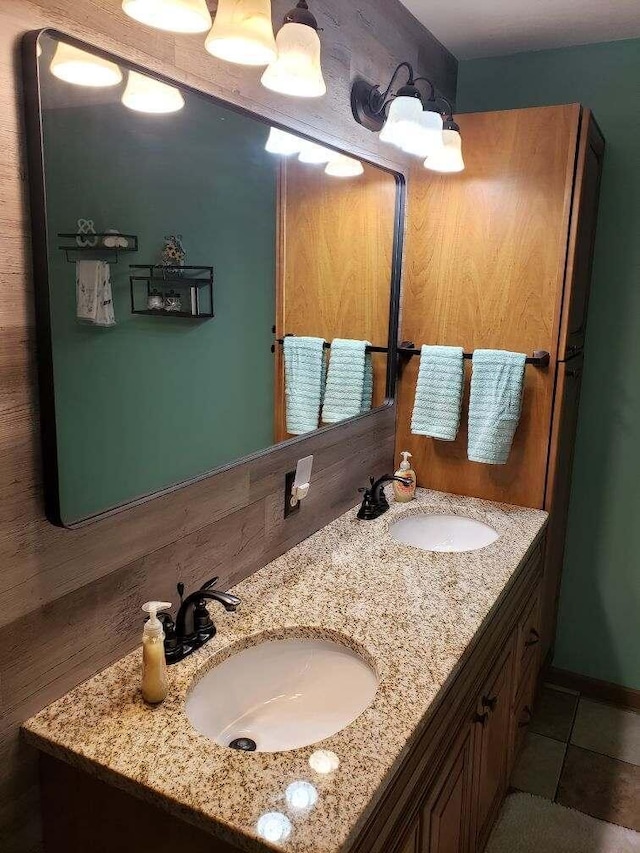 1607 Nagel St, Saint Marys, OH 45885 - bathroom featuring double vanity, a sink, and tile patterned flooring