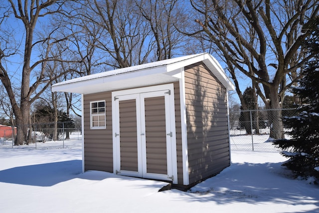 view of snow covered structure