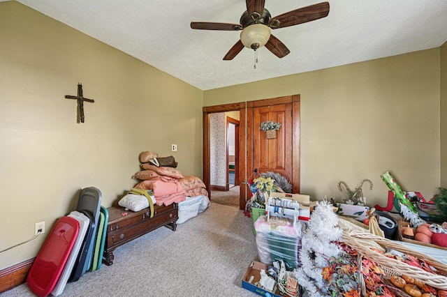 4711 N Elm Tree Rd, Conover, OH 45317 - carpeted bedroom with a ceiling fan