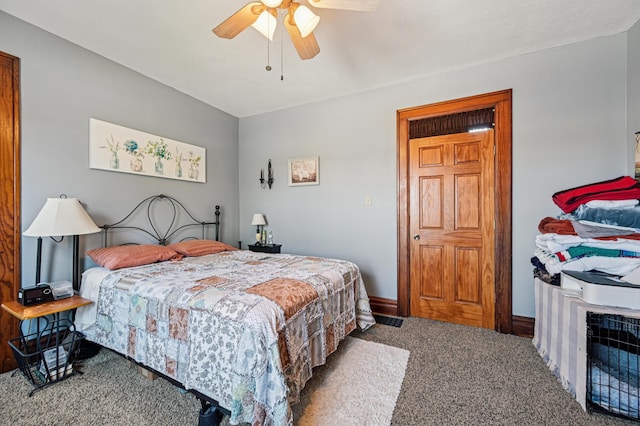 4711 N Elm Tree Rd, Conover, OH 45317 - bedroom with carpet flooring and ceiling fan