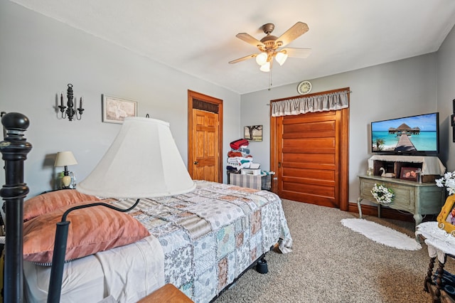 4711 N Elm Tree Rd, Conover, OH 45317 - carpeted bedroom featuring ceiling fan