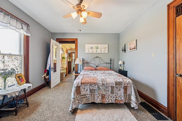 4711 N Elm Tree Rd, Conover, OH 45317 - bedroom with carpet floors and ceiling fan