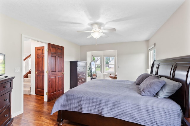 170 Fox Harbor Dr, Troy, OH 45373 - bedroom featuring wood finished floors and ceiling fan
