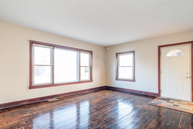 entrance foyer featuring dark wood-type flooring