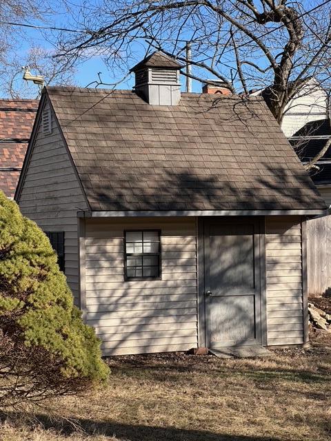 view of shed