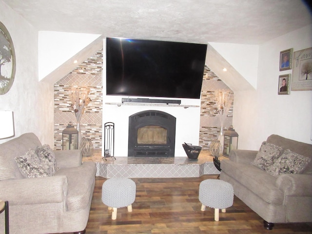 living room with wood-type flooring