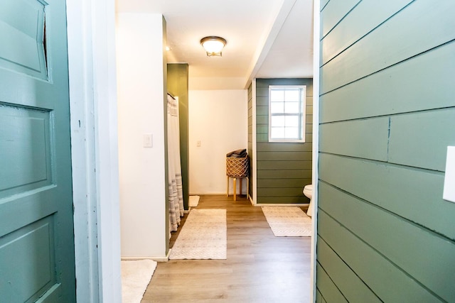corridor featuring light wood-type flooring
