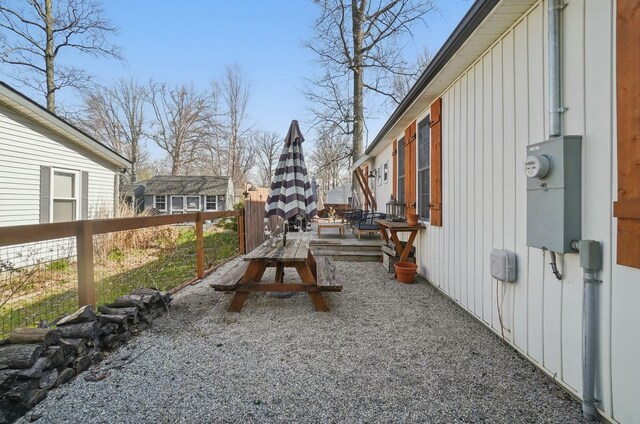 9436 Cottonwood Dr, Huntsville, OH 43324 - view of yard featuring fence and a wooden deck