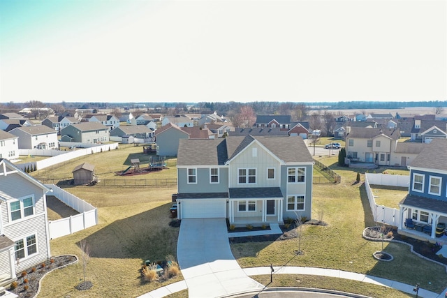 drone / aerial view featuring a residential view