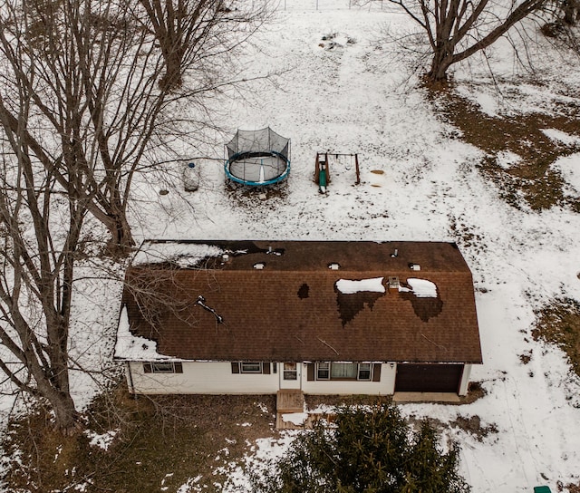 view of snowy aerial view