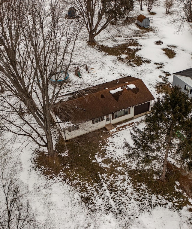 view of snowy aerial view