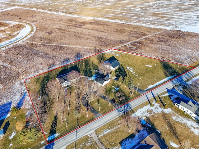 bird's eye view featuring a rural view