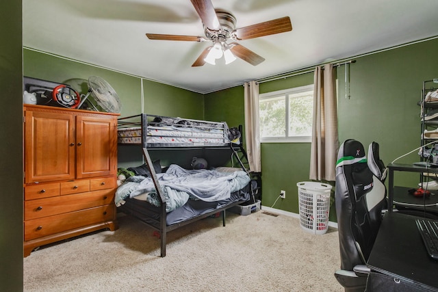 120 Garman Ave, Celina, OH 45822 - bedroom featuring carpet, a ceiling fan, and an office area
