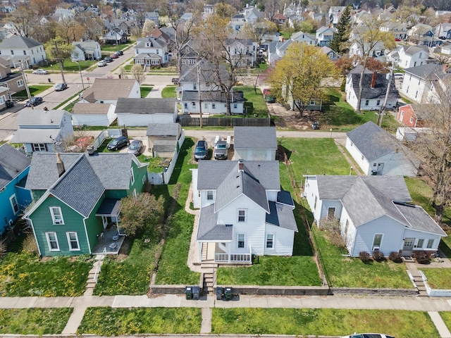 bird's eye view with a residential view