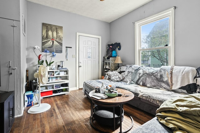living area featuring hardwood / wood-style floors
