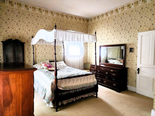 120 N Perry St, Saint Marys, OH 45885 - bedroom with carpet and wallpapered walls