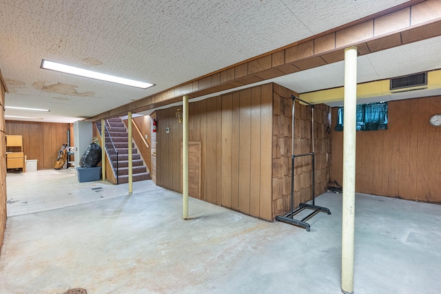 4833 Mesa Ln, Springfield, OH 45503 - finished basement with wood walls and stairs