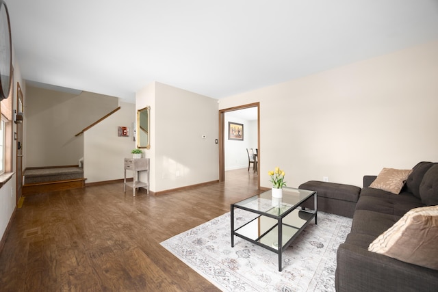 living room featuring wood-type flooring