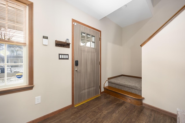 entryway featuring dark hardwood / wood-style floors