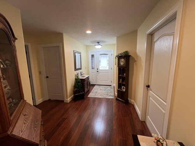 2732 Summer Field Trl, Sidney, OH 45365 - foyer with dark wood-style flooring and recessed lighting