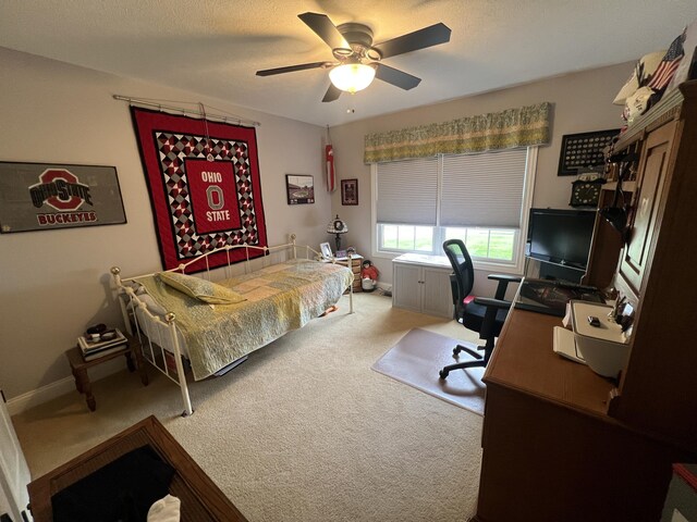 2732 Summer Field Trl, Sidney, OH 45365 - bedroom featuring carpet, a desk, and ceiling fan