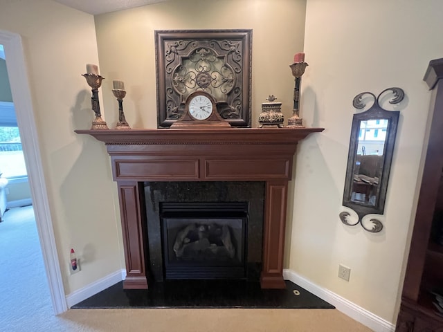 2732 Summer Field Trl, Sidney, OH 45365 - detailed view of a high end fireplace and carpet flooring