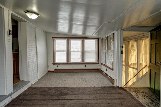 49 S W St, Versailles, OH 45380 - unfurnished sunroom featuring lofted ceiling and baseboard heating