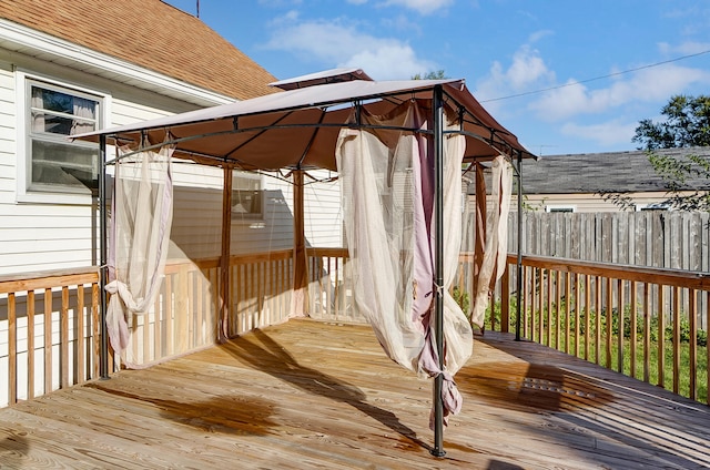 deck featuring a gazebo