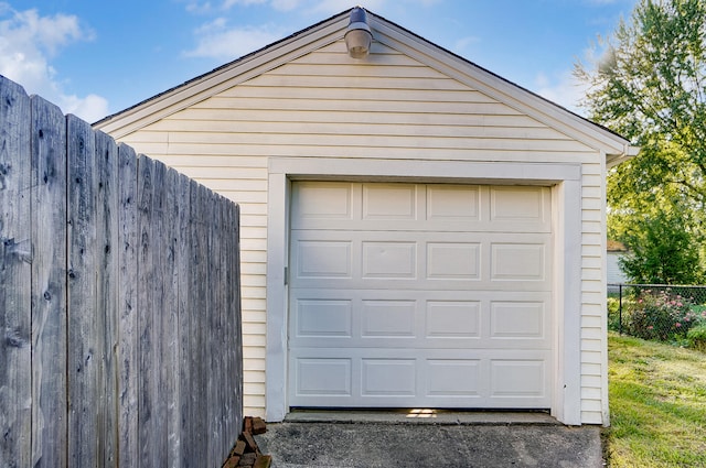 view of garage