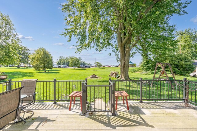 13730 Seminole Path, Lakeview, OH 43331 - wooden terrace with a lawn