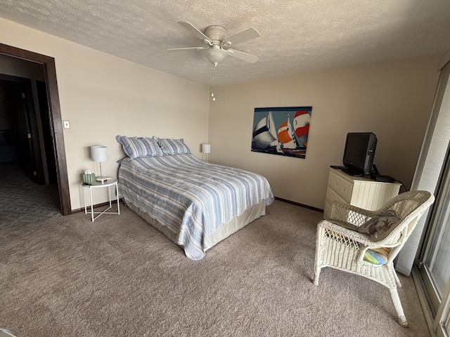 10209 County Road 286 Unit C-16, Huntsville, OH 43324 - carpeted bedroom featuring a textured ceiling and ceiling fan