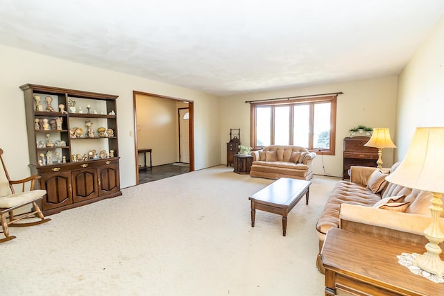 view of carpeted living area