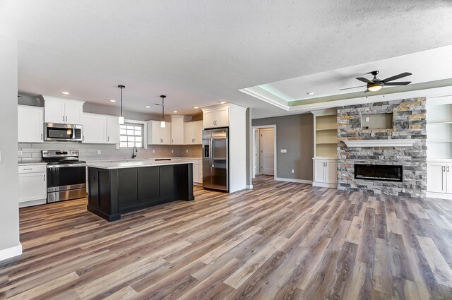 1129 Auburn St, Troy, OH 45373 - kitchen featuring open floor plan, light countertops, appliances with stainless steel finishes, and white cabinets