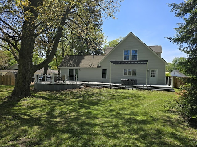 318 W Buckeye St, Belle Center, OH 43310 - back of property with a wooden deck