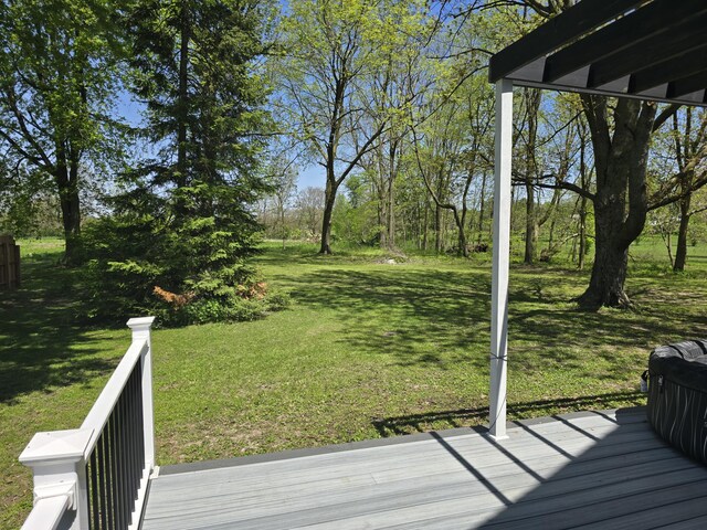 318 W Buckeye St, Belle Center, OH 43310 - deck with a lawn