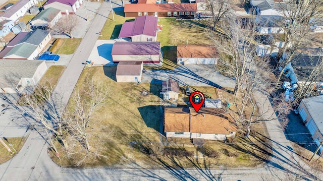 aerial view with a residential view