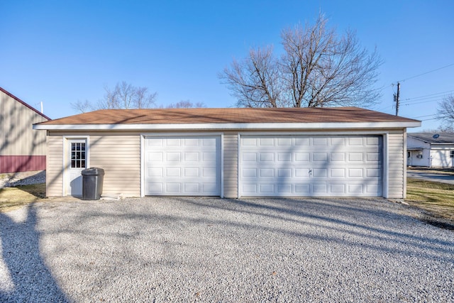 view of detached garage