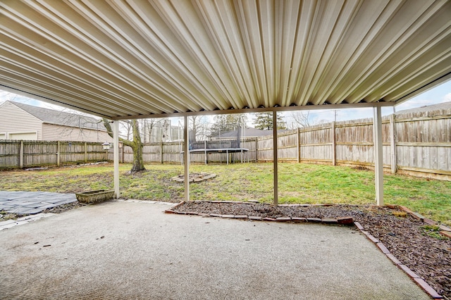 view of patio with a trampoline