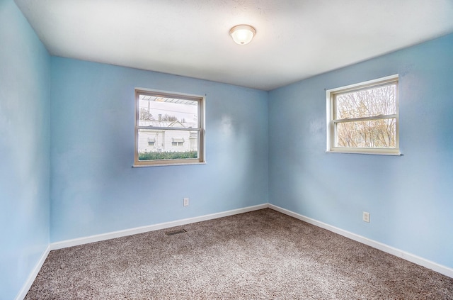 spare room with carpet floors