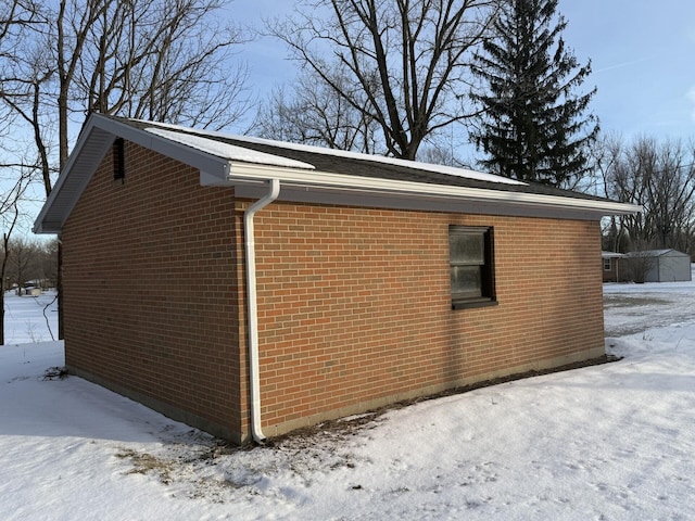 view of snow covered exterior