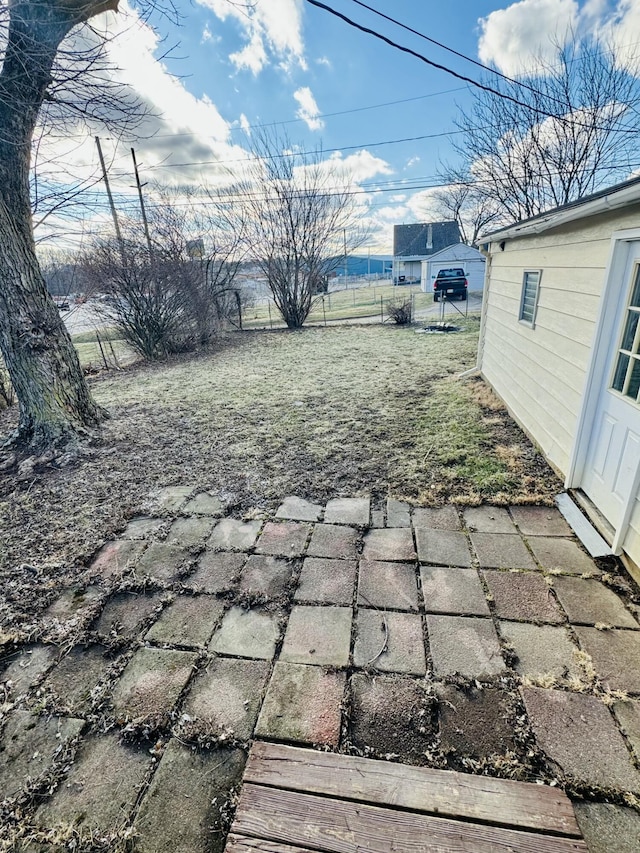 view of yard featuring fence