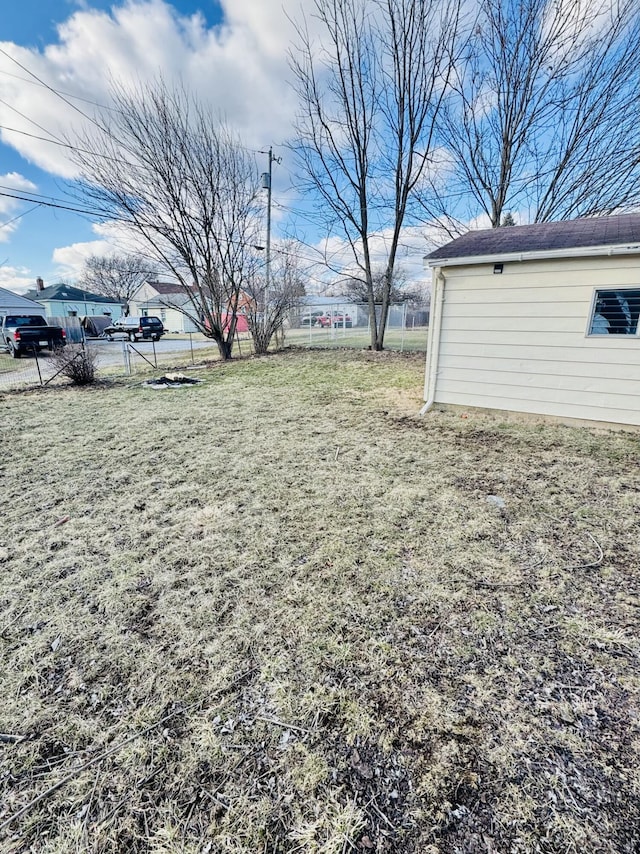 view of yard with fence