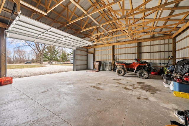 garage featuring metal wall