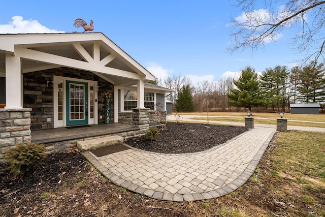 view of yard with a porch