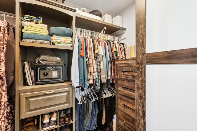 view of walk in closet