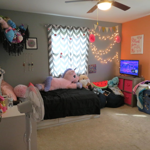 1084 Colonial Dr, Sidney, OH 45365 - bedroom with carpet floors and ceiling fan