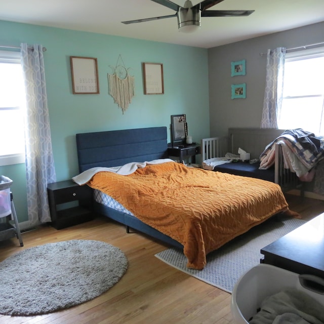1084 Colonial Dr, Sidney, OH 45365 - bedroom featuring wood finished floors and ceiling fan