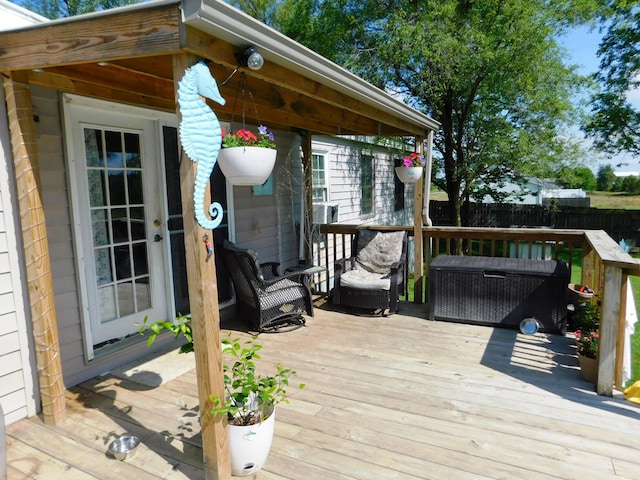 wooden terrace with fence