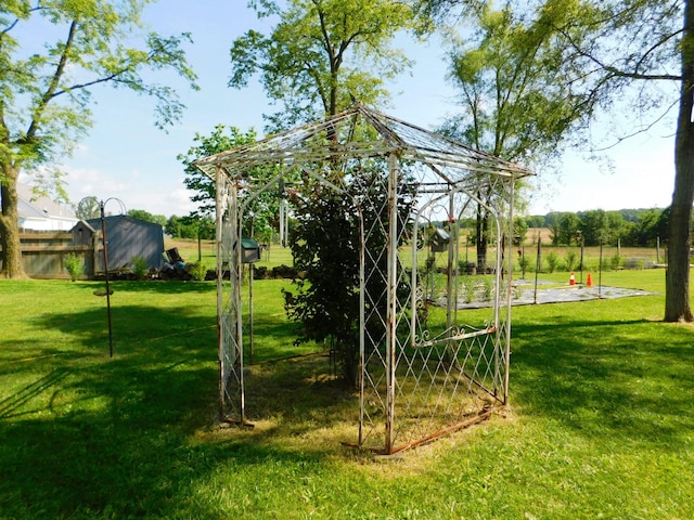 view of yard featuring a gazebo