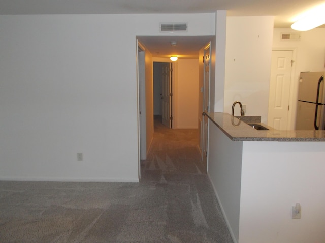 1145 W Bank Unit 106, Celina, OH 45822 - hall featuring a sink and carpet flooring